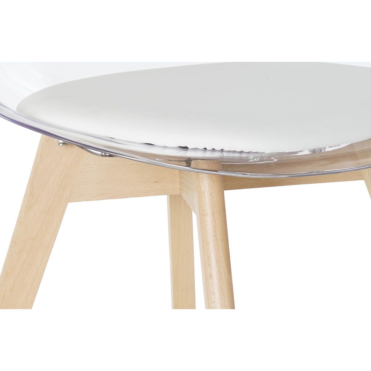 Matsalsstol DKD Home Decor Vit Transparent Naturell Trä Polykarbonater 54 x 47 x 81 cm - 15