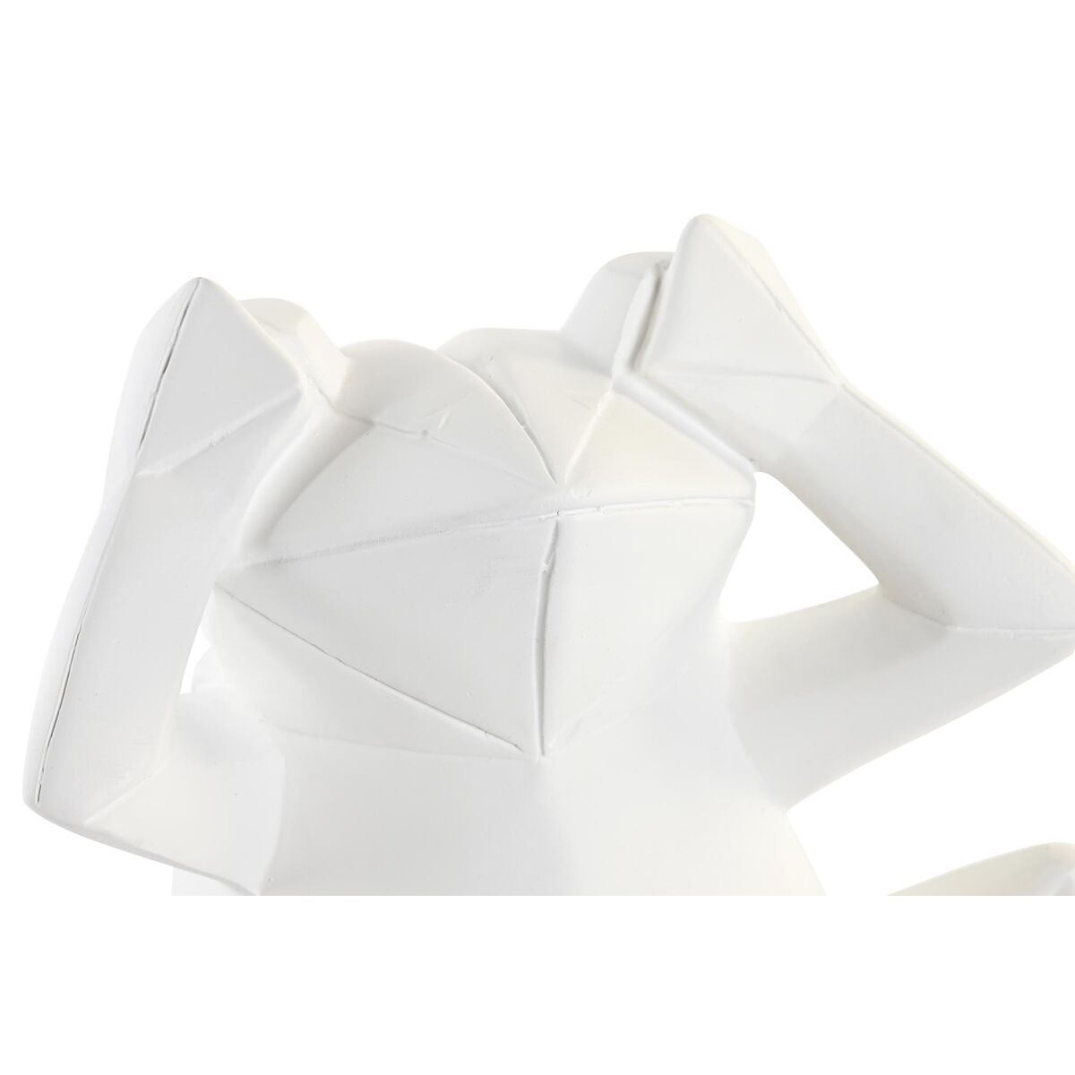 Prydnadsfigur DKD Home Decor 18,5 x 13 x 17,8 cm Vit Groda (3 antal) - 2