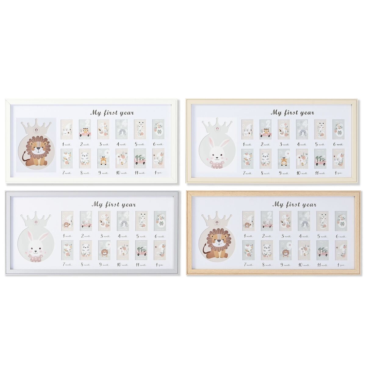 Fotoram Home ESPRIT Glas Trä MDF 56,5 x 2 x 27,5 cm (4 antal)