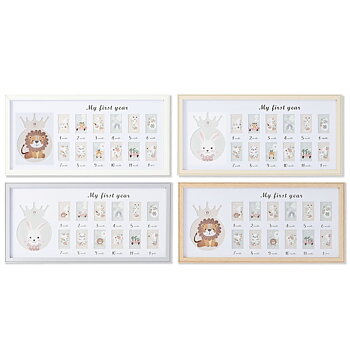 Fotoram Home ESPRIT Glas Trä MDF 56,5 x 2 x 27,5 cm (4 antal)