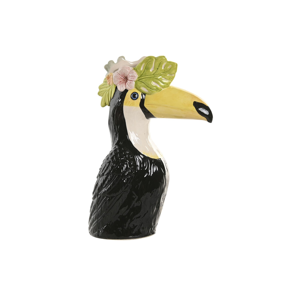 Vas Home ESPRIT Gul Svart Keramik Tropiskt 19 X 10 X 25 CM
