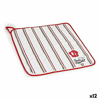 Kökstextil Kinvara 1220 Vit Röd 50 x 0,3 x 50 cm (12 antal)