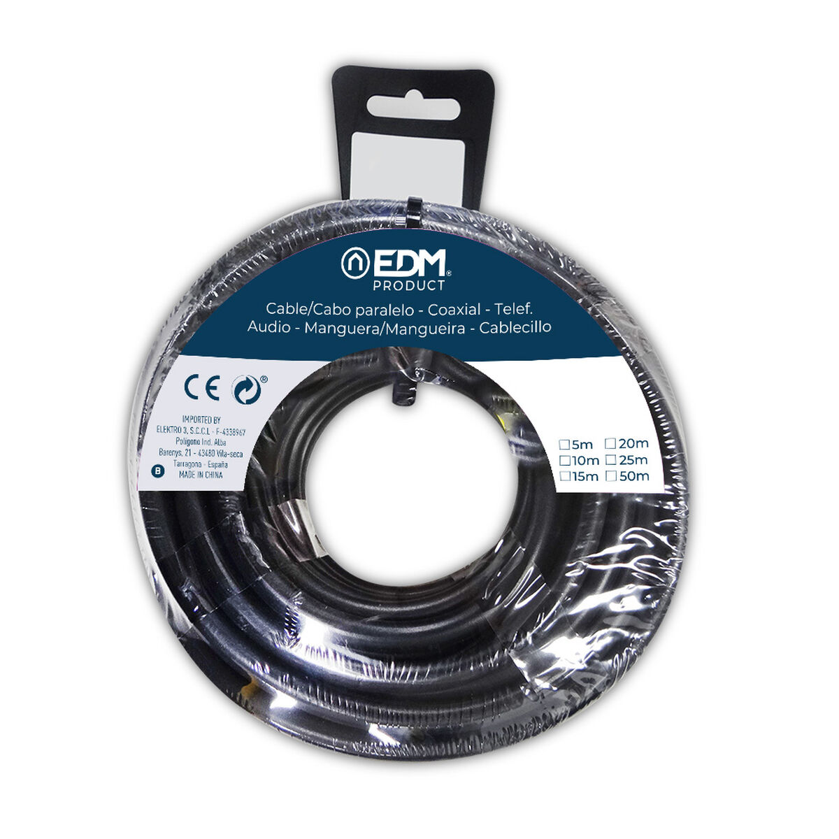 Kabel EDM 28053 Svart 2 x 1,5 mm 20 m - 4
