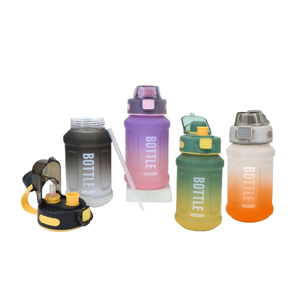 Flaska med lock och sugrör Bewinner Multicolour 800 ml - 4