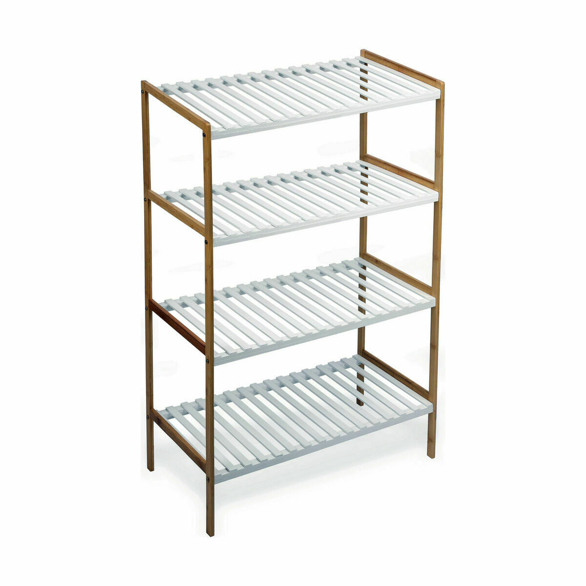 Bokhylla Confortime Vit Brun 4 Hyllor Bambu 70 x 35 x 100 cm (2 antal) - 2