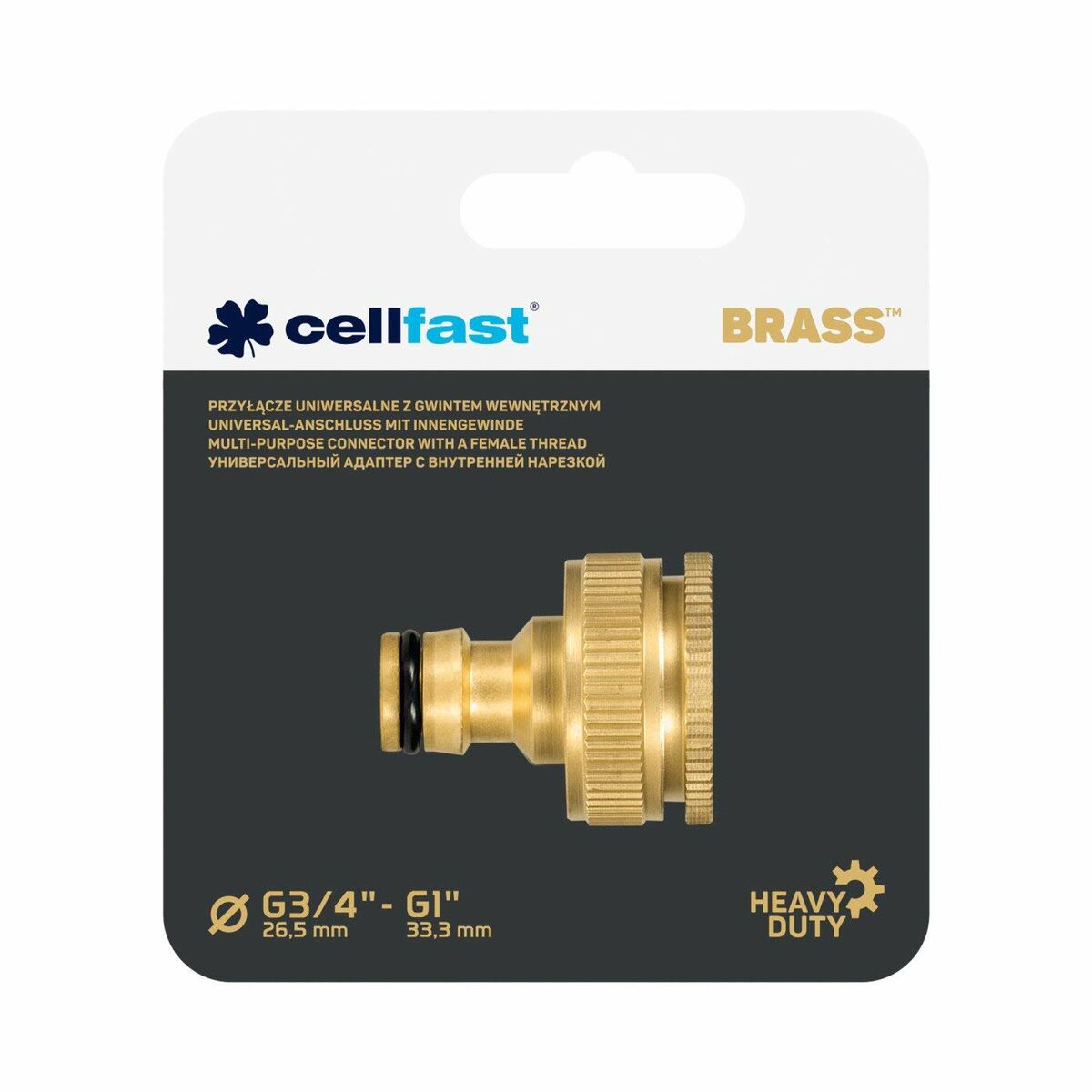Slanganslutning Cellfast 3/4" 1" Mässing Kran - 2