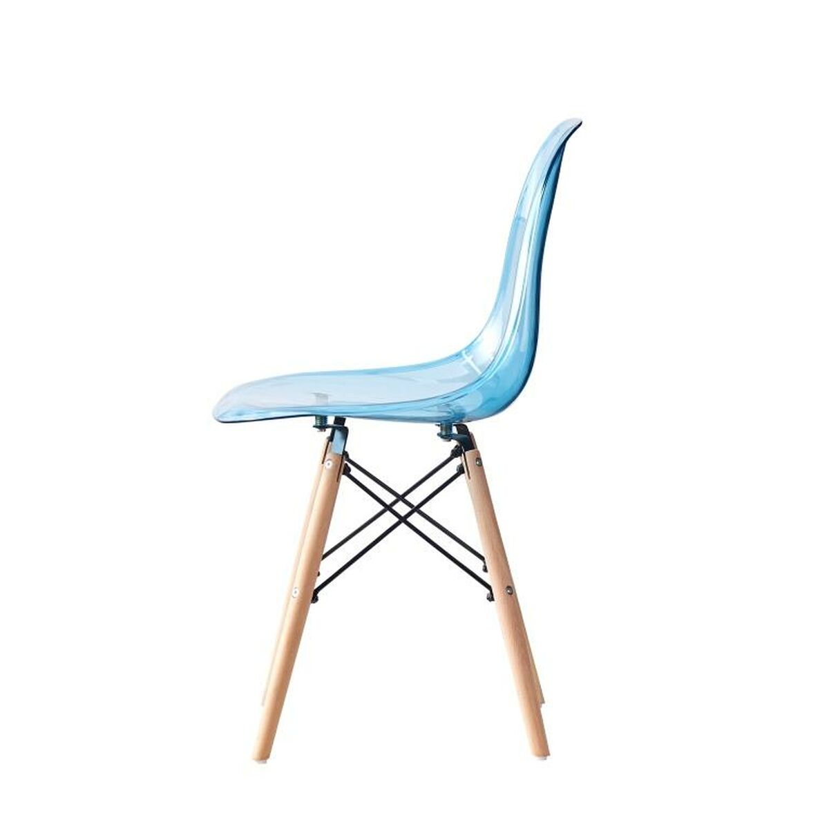 Matsalsstol DKD Home Decor Naturell Blå PVC Björk (50 x 46 x 83,5 cm) - 11