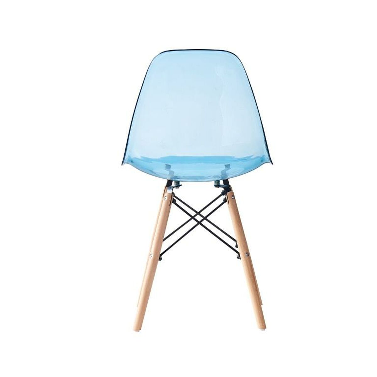 Matsalsstol DKD Home Decor Naturell Blå PVC Björk (50 x 46 x 83,5 cm) - 2