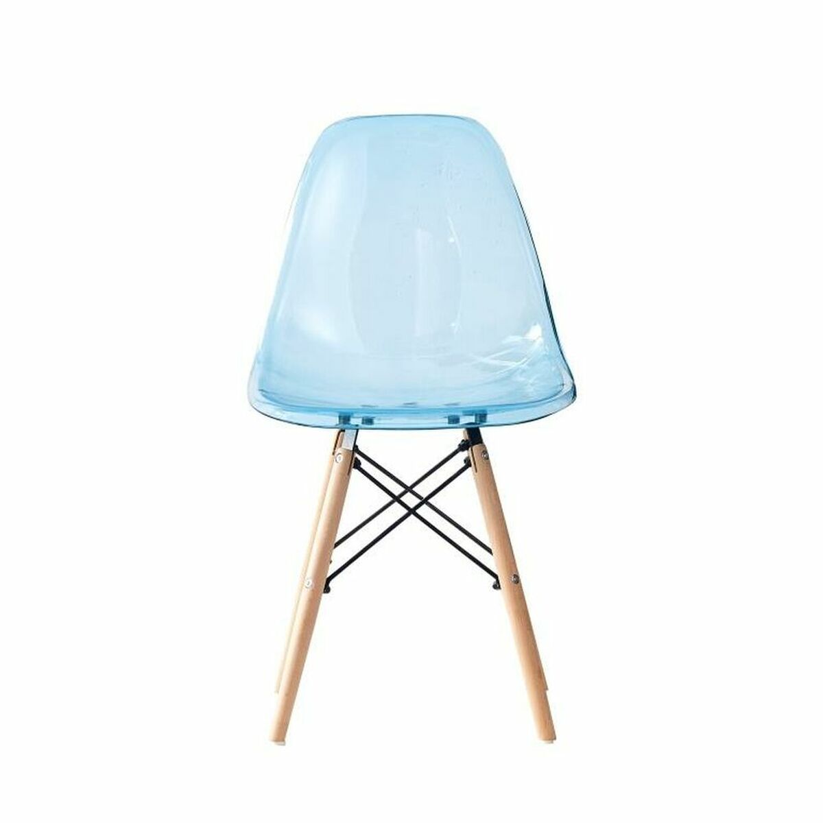 Matsalsstol DKD Home Decor Naturell Blå PVC Björk (50 x 46 x 83,5 cm) - 8