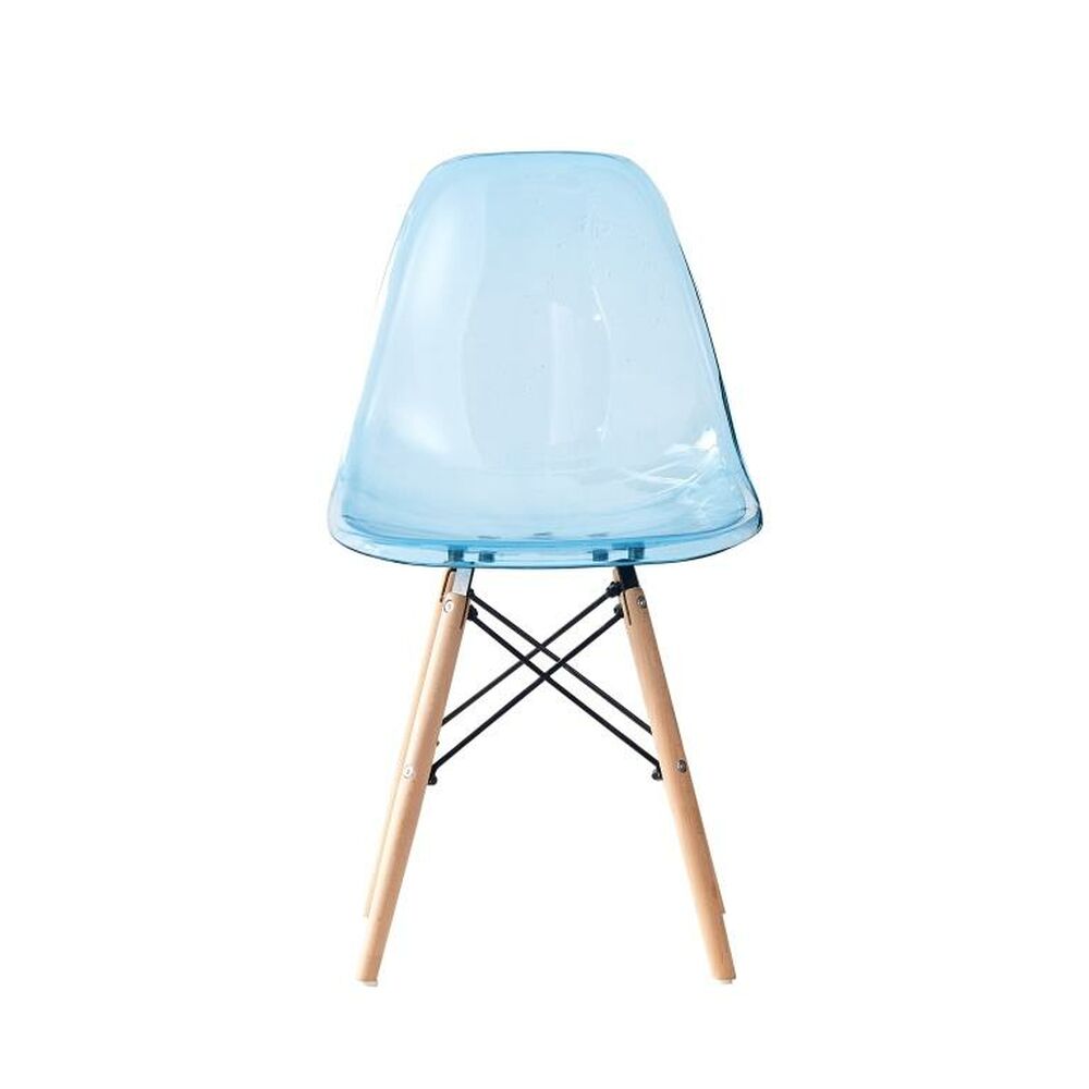 Matsalsstol DKD Home Decor Naturell Blå PVC Björk (50 x 46 x 83,5 cm) - 4