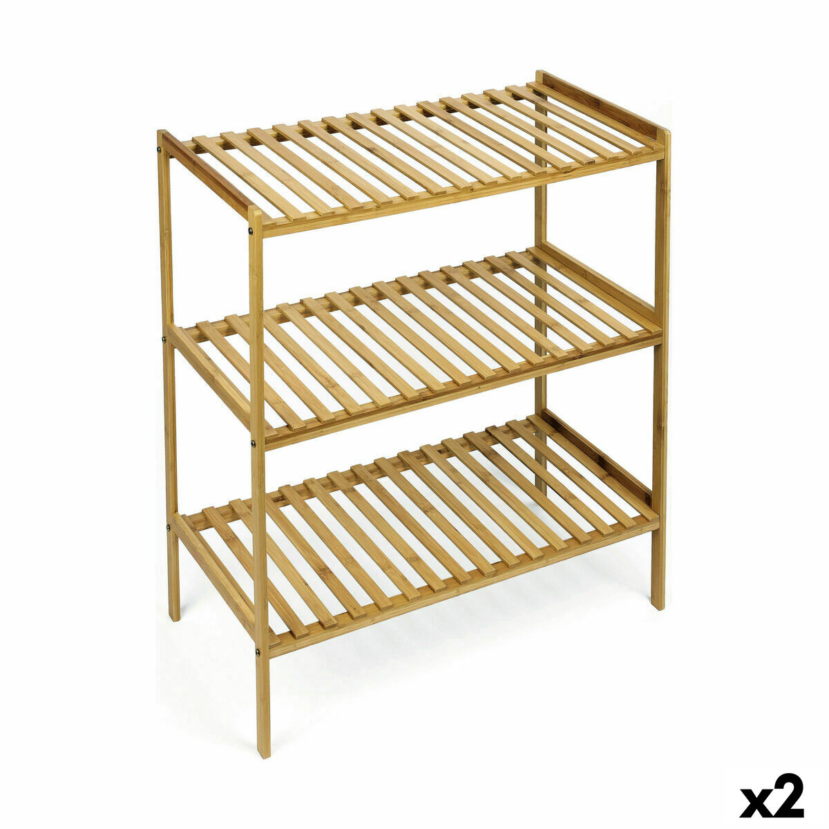 Bokhylla Confortime Naturell Bambu 70 x 35 x 76,2 cm (2 antal) - 3