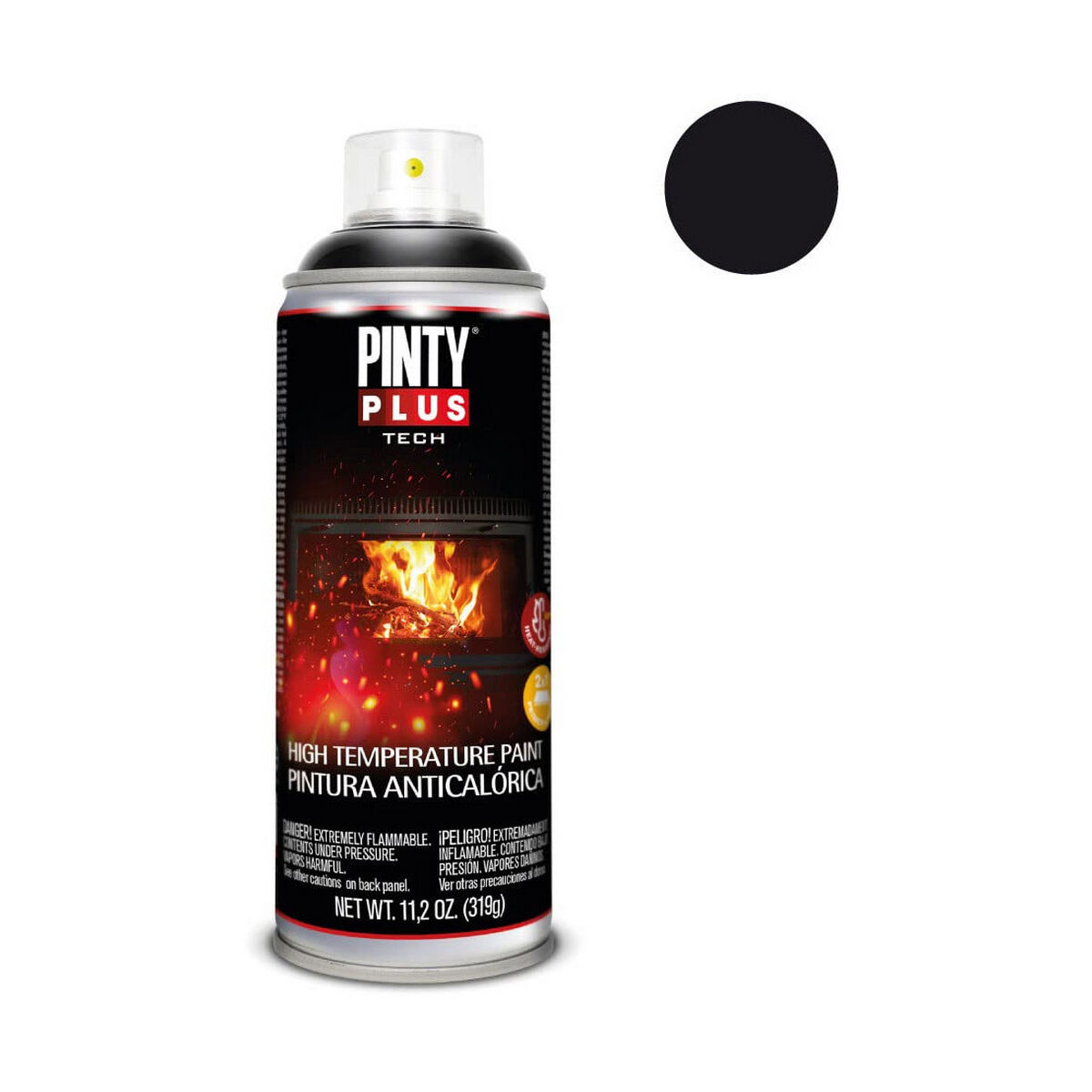 Värmebeständig färg Pintyplus Tech A104 400 ml Spray Svart - 2