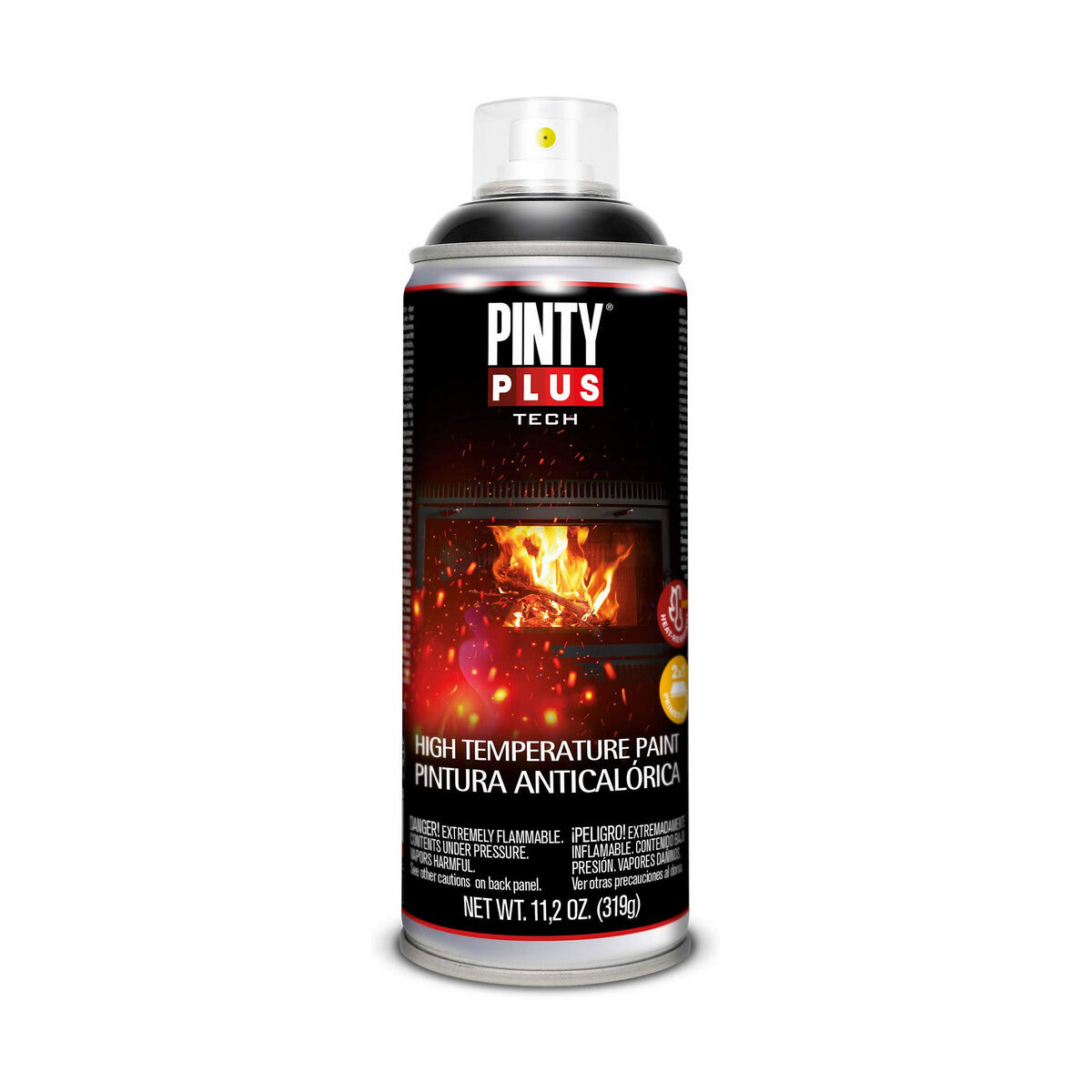Värmebeständig färg Pintyplus Tech A104 400 ml Spray Svart - 3