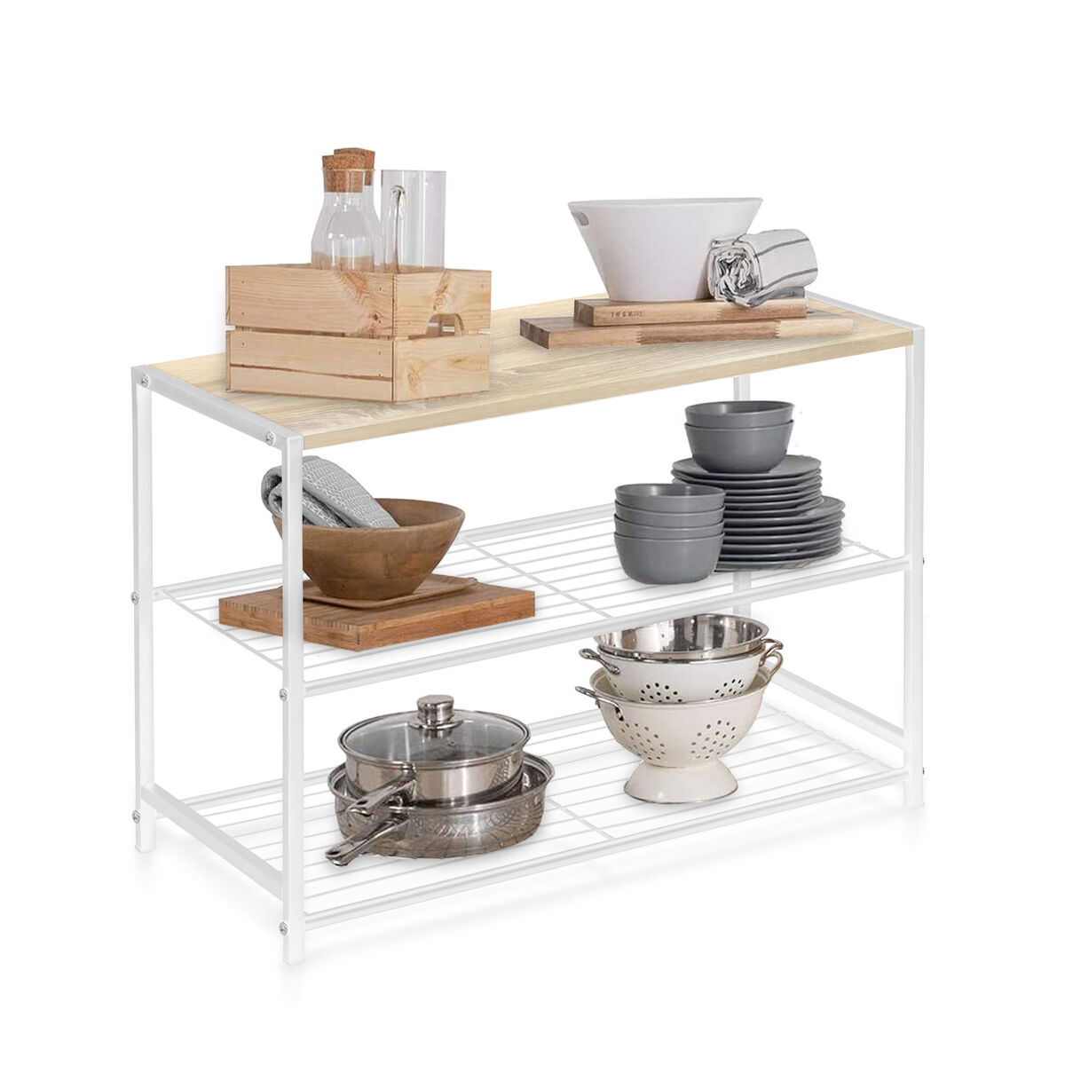 Bokhylla Confortime 3 Hyllor Metall 60 x 30 x 43 cm (4 antal) - 2