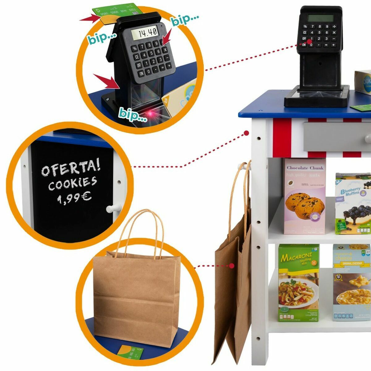 Toy Supermarket Woomax 48 x 70 x 30 cm 28 Delar - 3