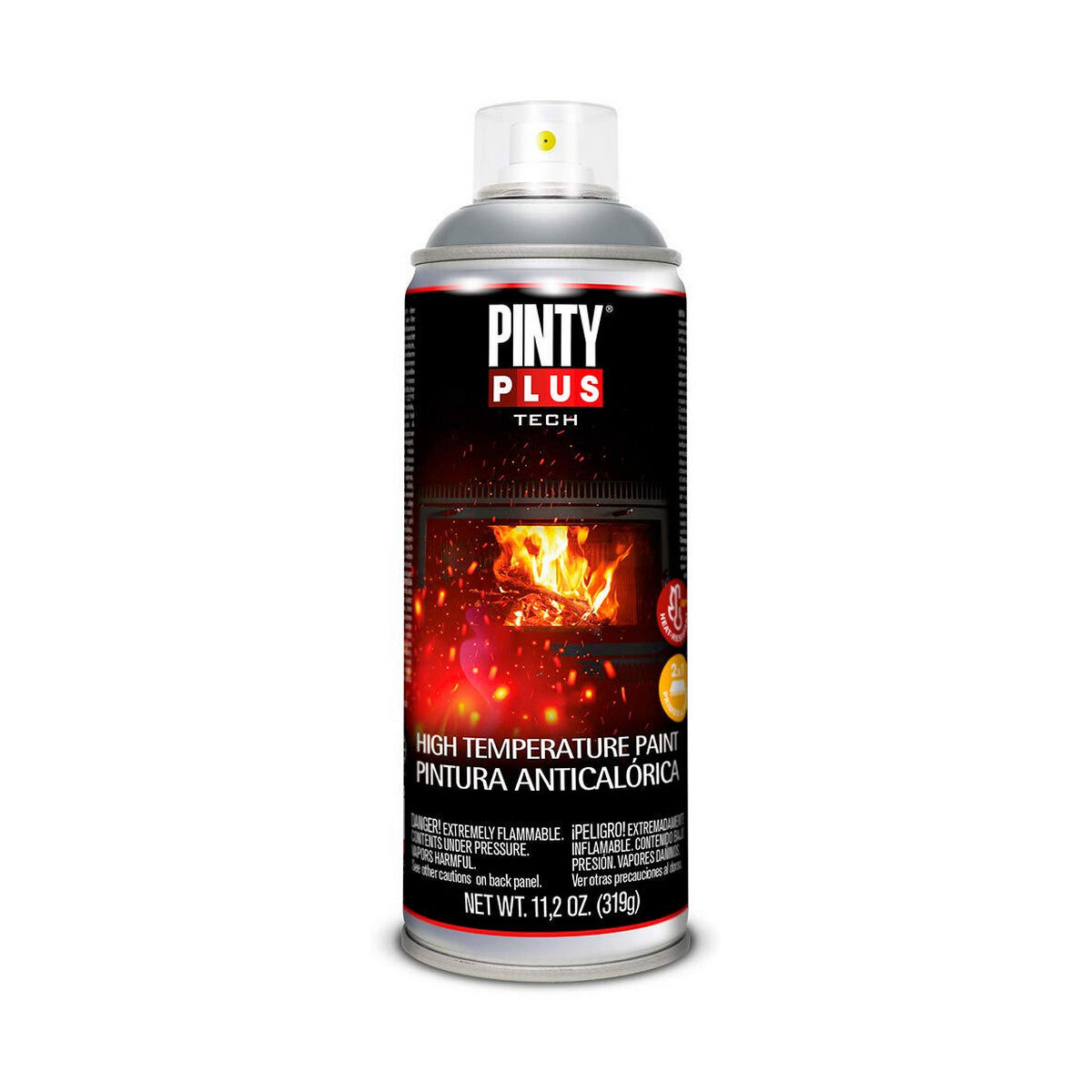 Värmebeständig färg Pintyplus Tech A150 400 ml Spray Silvrig - 3