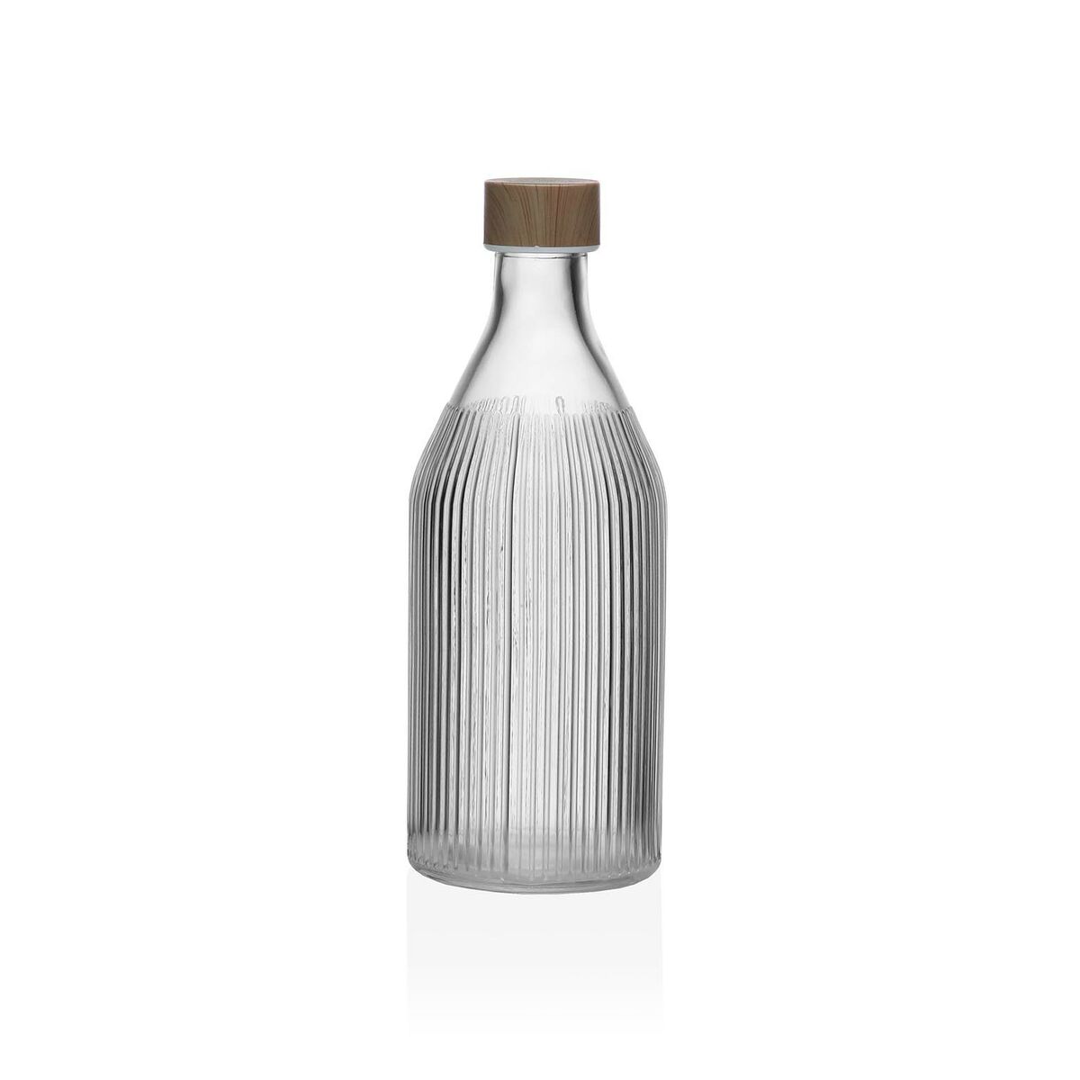Flaska Versa Glas Aluminium Ränder 1 L 9,8 x 25,1 x 9,8 cm