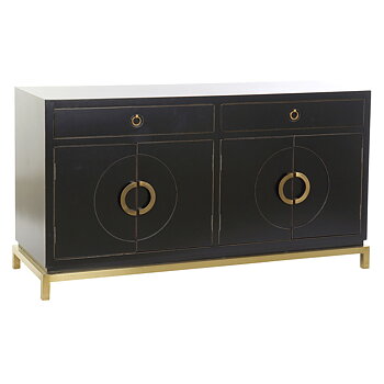 Skänk DKD Home Decor Svart Gyllene Metall Poppel 150 x 50 x 80 cm