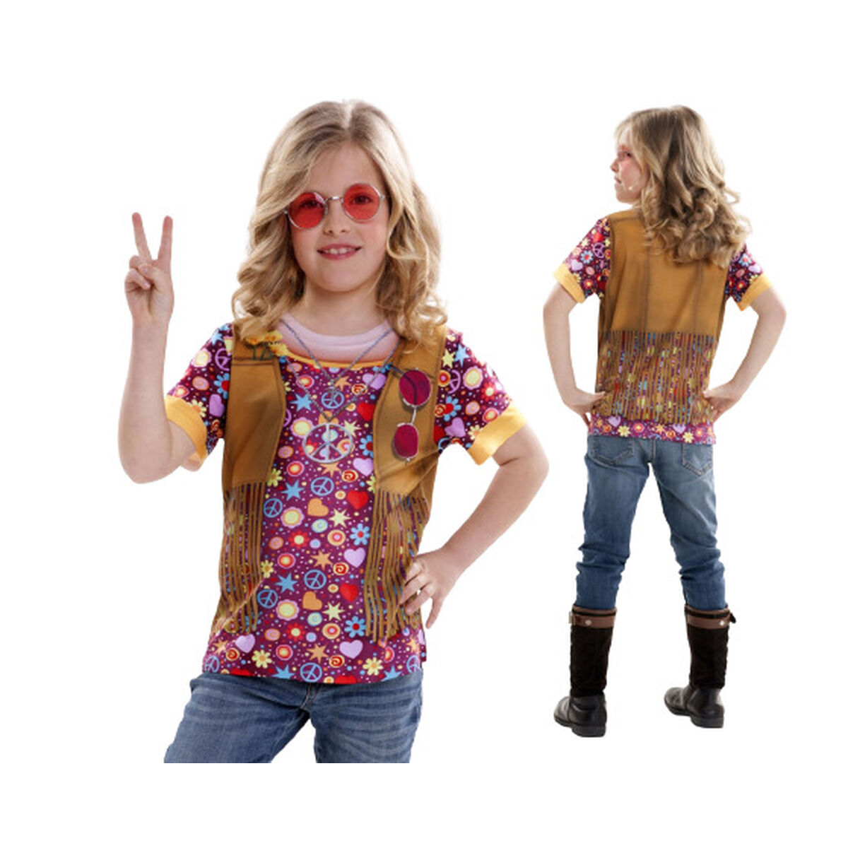 Maskeraddräkt för barn My Other Me Hippie - 6