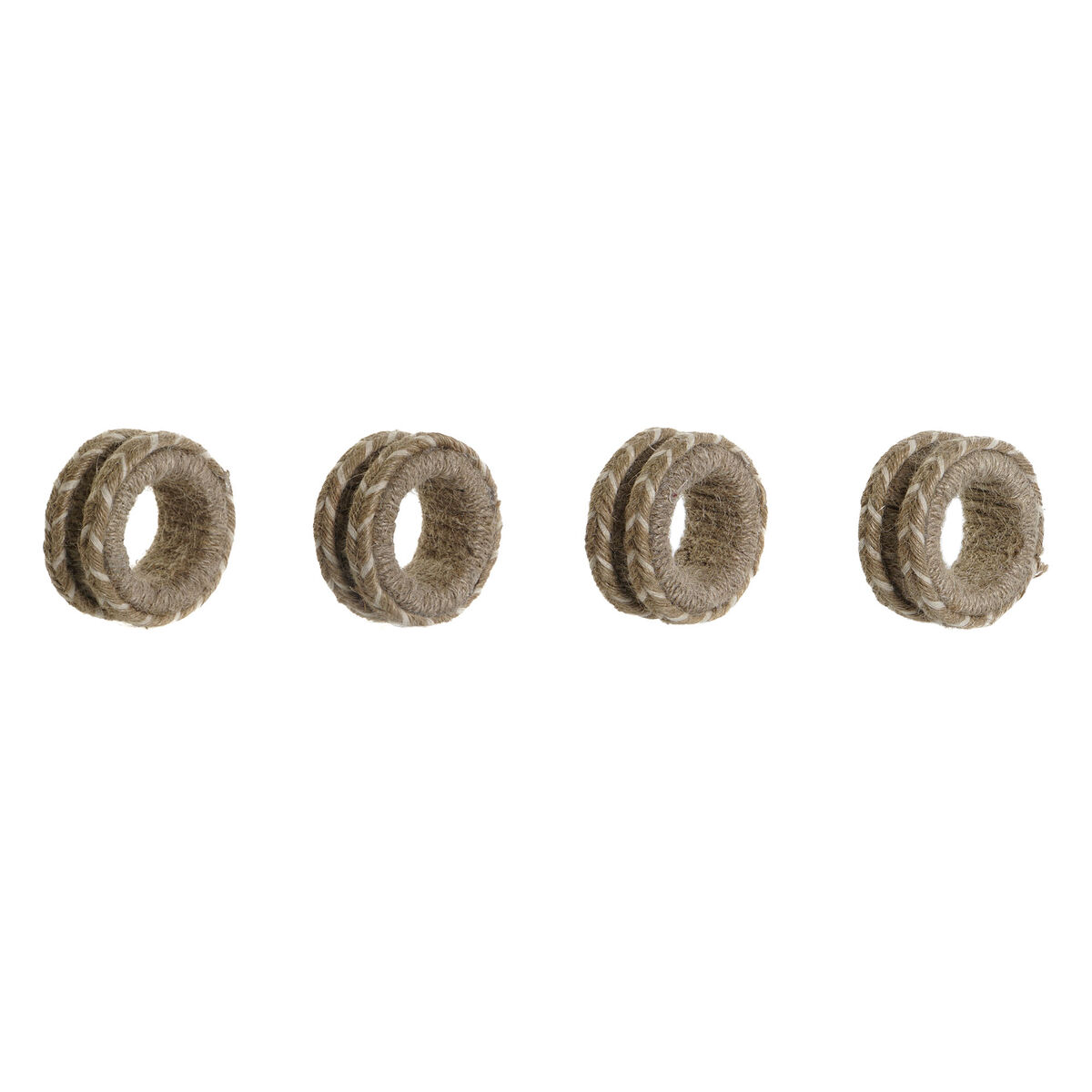 Dukring DKD Home Decor Naturell Jute Mangoträ 6 x 3 x 6 cm 4 Delar