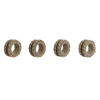 Dukring DKD Home Decor Naturell Jute Mangoträ 6 x 3 x 6 cm 4 Delar