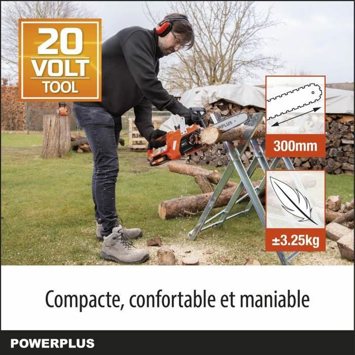 Batteri motorsåg Powerplus 30 cm - 3