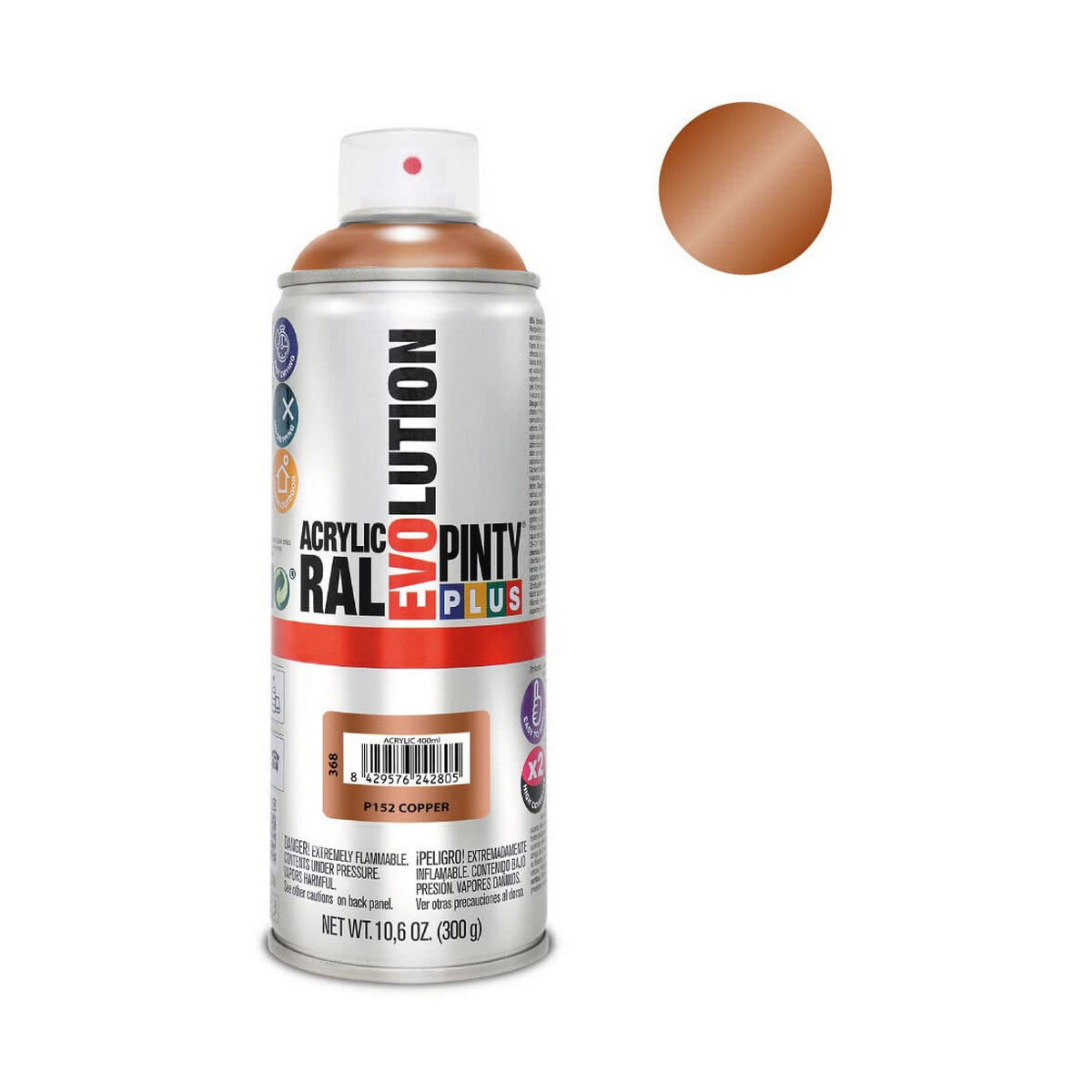 Sprejfärg Pintyplus Evolution P152 400 ml Koppar - 4