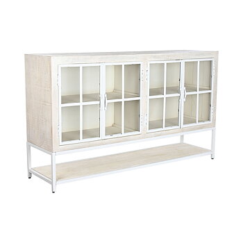 Skänk DKD Home Decor Vit Metall Mangoträ 170 x 45 x 100 cm