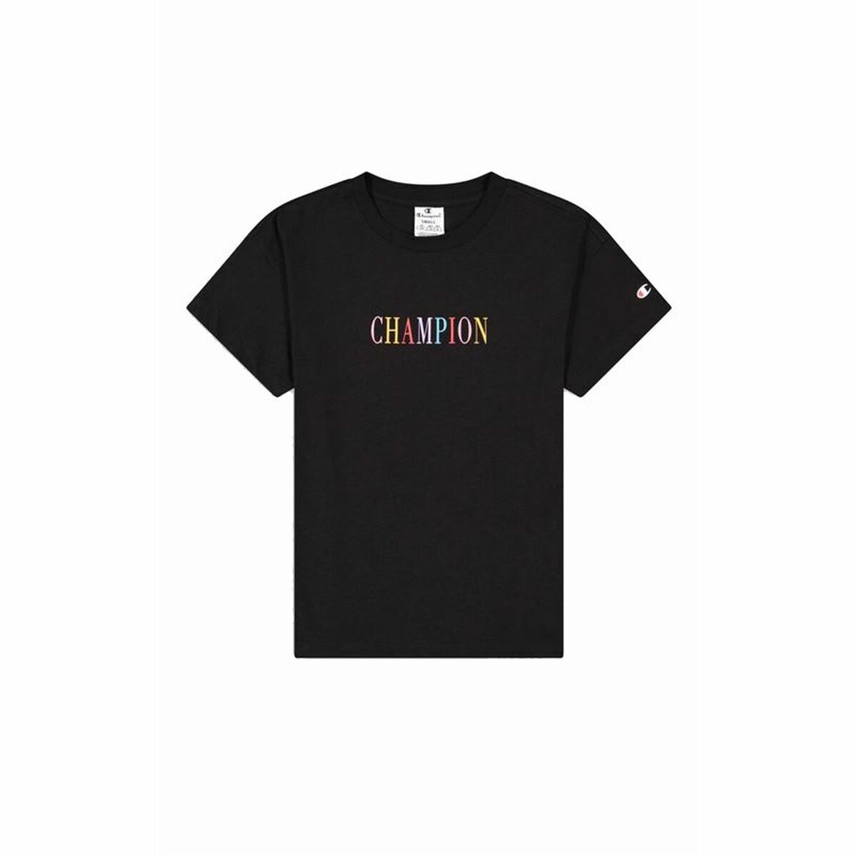 T-shirt med kortärm Dam Champion Crewneck Croptop Svart - 9