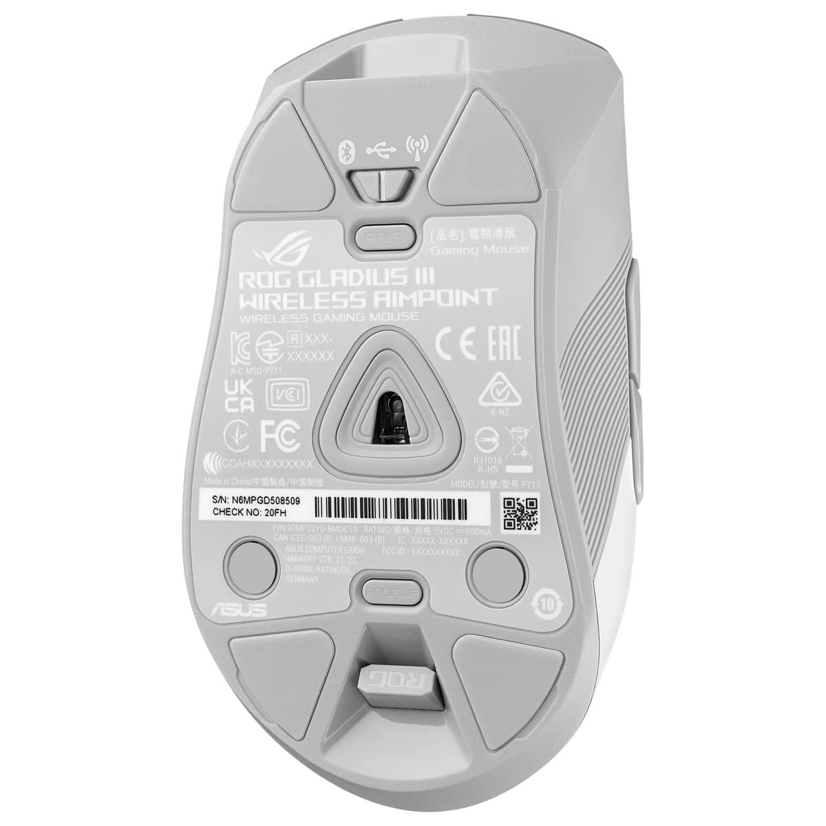 Trådlös optisk mus Asus Gladius III Wireless Aimpoint White Vit - 6