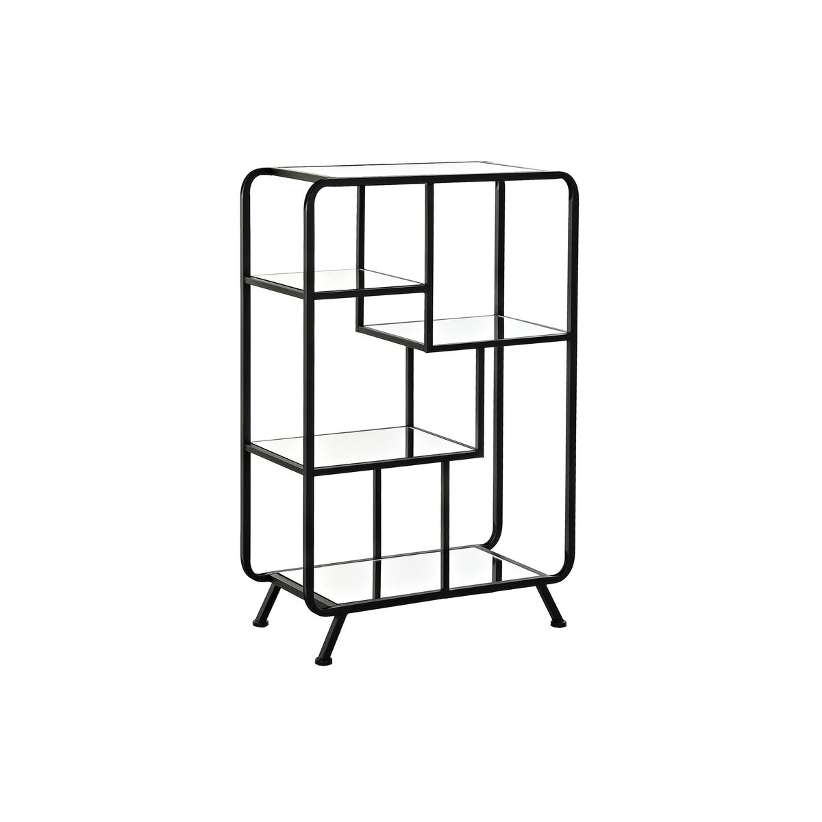 Bokhylla DKD Home Decor Svart Metall Glas 60 x 28 x 93 cm (1)