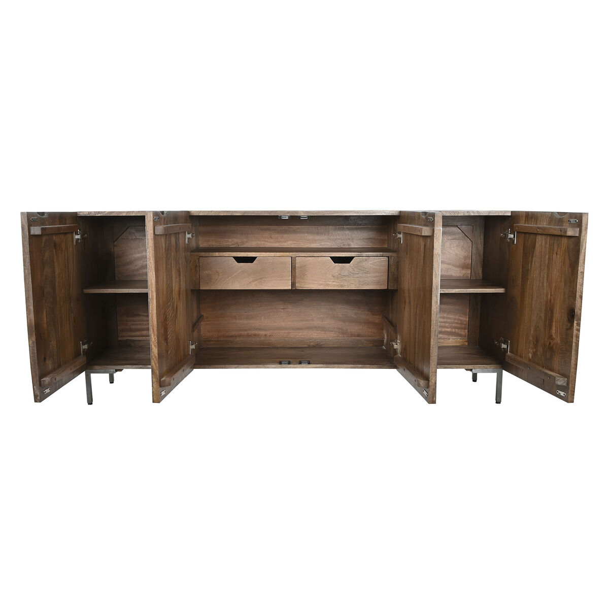 Skänk DKD Home Decor Mörkbrun Mörkgrå Metall Mangoträ 180 x 40 x 80 cm - 3