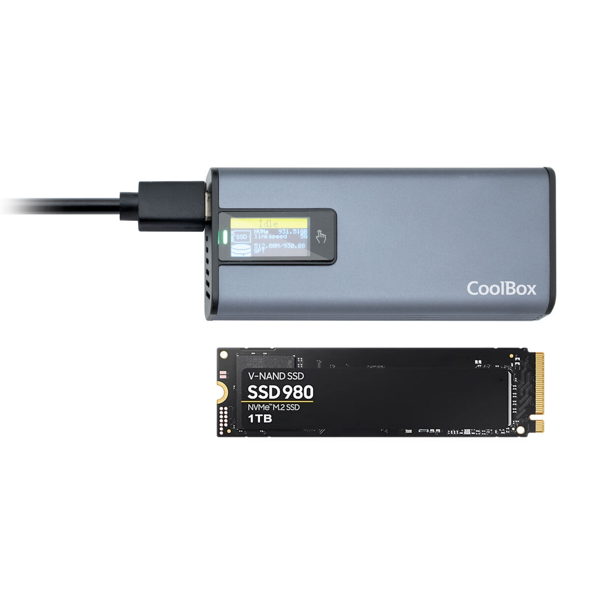 Hårddiskfodral CoolBox COO-MCM-M2F Grå Silvrig 2,5" - 2