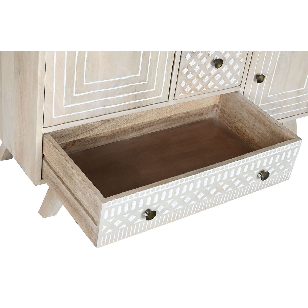 Skänk DKD Home Decor Vit Naturell Mangoträ 115 x 42 x 75 cm - 6