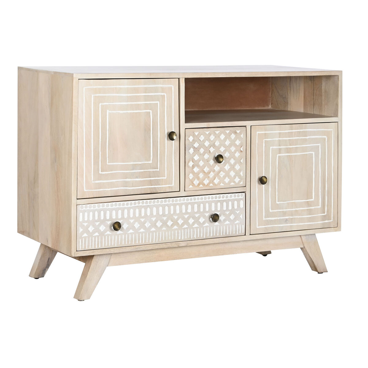 Skänk DKD Home Decor Vit Naturell Mangoträ 115 x 42 x 75 cm - 9