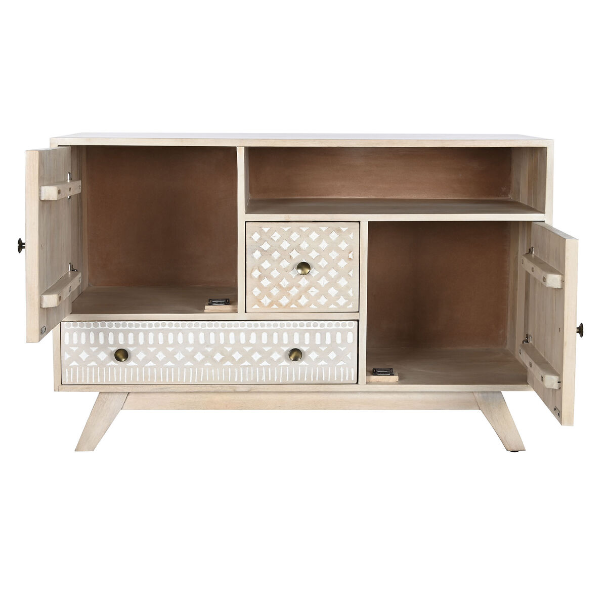 Skänk DKD Home Decor Vit Naturell Mangoträ 115 x 42 x 75 cm - 4