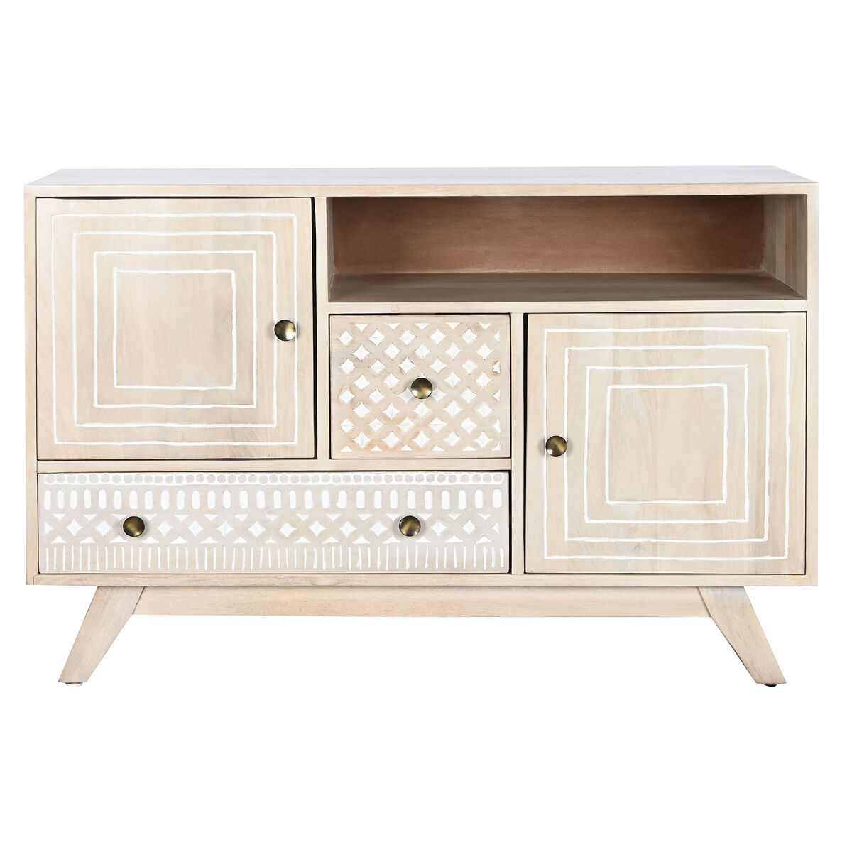 Skänk DKD Home Decor Vit Naturell Mangoträ 115 x 42 x 75 cm - 5