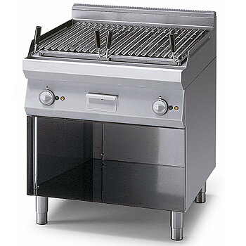 Elektrisk grill på öppna skåp