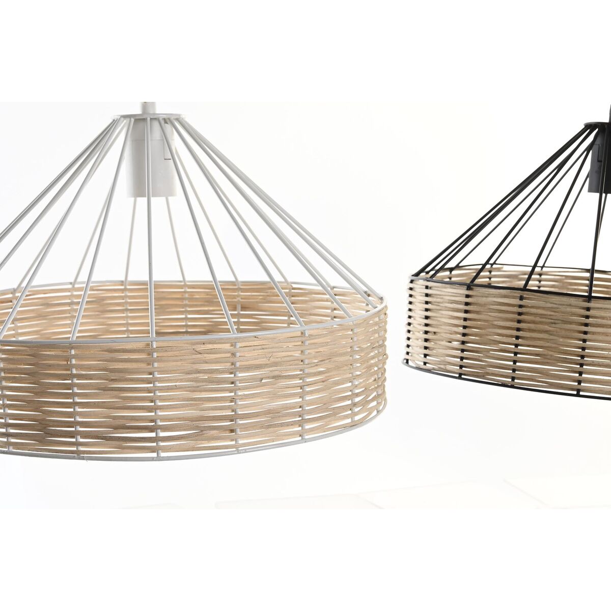 Taklampa DKD Home Decor 35 x 35 x 22 cm Svart Metall Rattan 50 W (2 antal) - 7