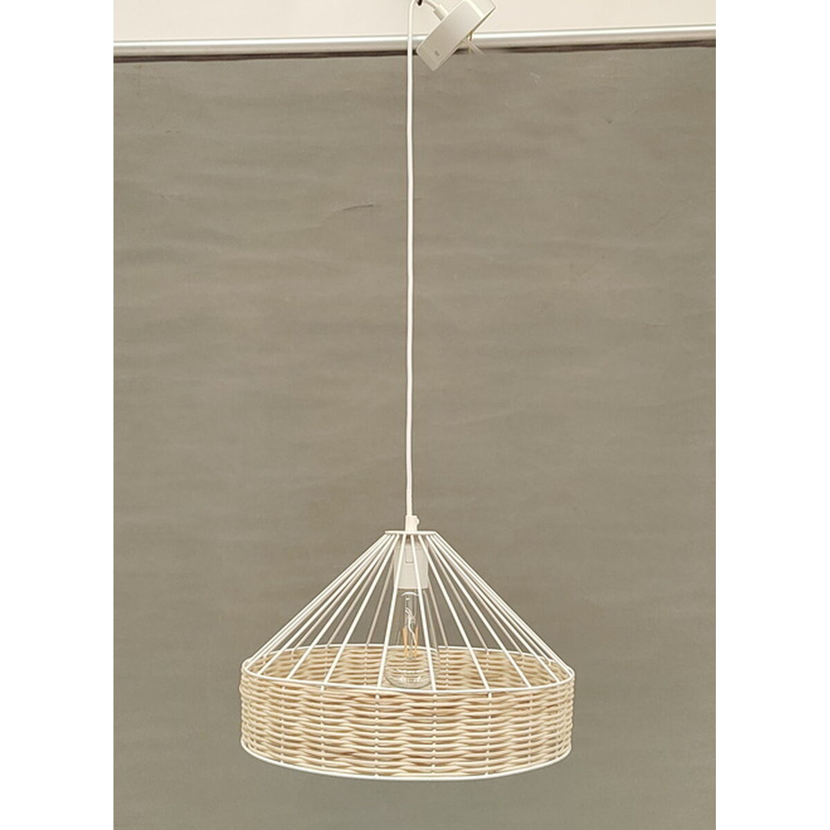 Taklampa DKD Home Decor 35 x 35 x 22 cm Svart Metall Rattan 50 W (2 antal) - 2