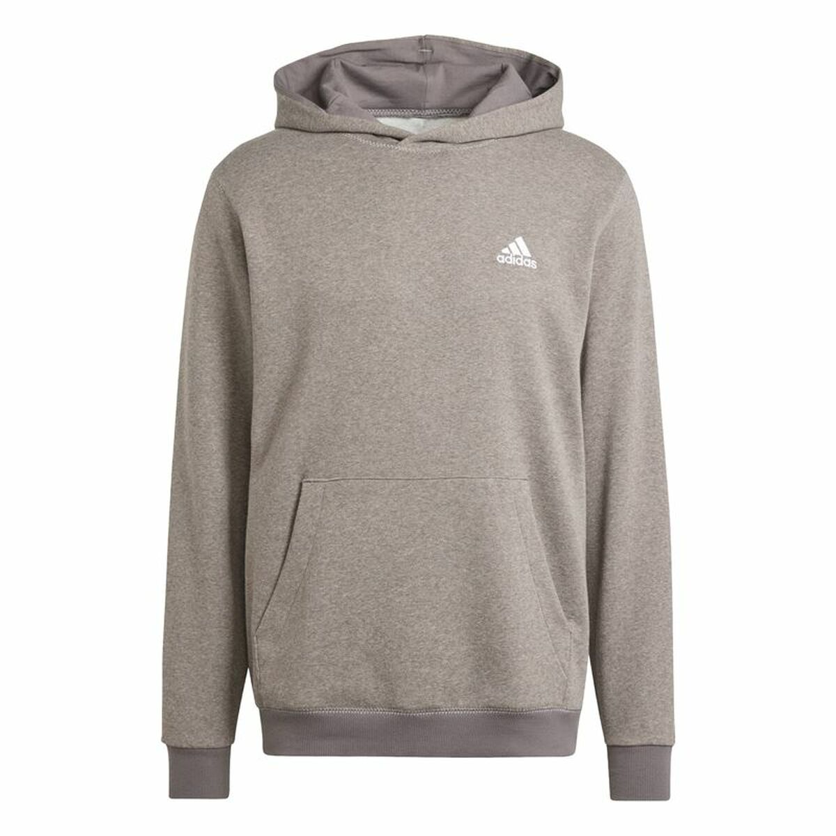 Tröja med huva Herr Adidas Seasonal Essentials Melange Hoodie Brun Beige