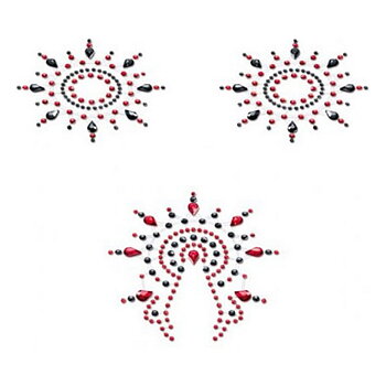 Gloria-set, svart & rött Mystim (3 pcs)