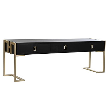 Soffbord DKD Home Decor 150 x 36 x 48 cm Metall Trä Aluminium