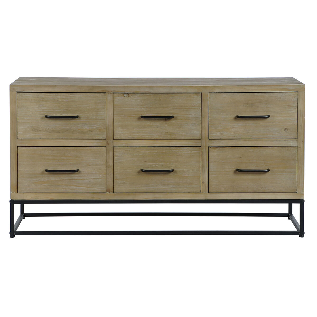 Skänk DKD Home Decor Svart Naturell Metall Trä MDF 120 x 40 x 64 cm - 3
