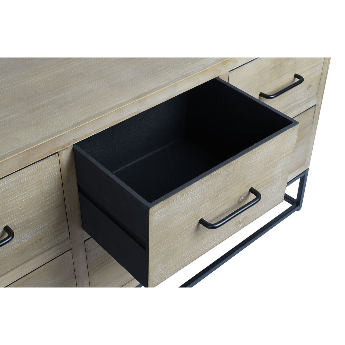 Skänk DKD Home Decor Svart Naturell Metall Trä MDF 120 x 40 x 64 cm - 4