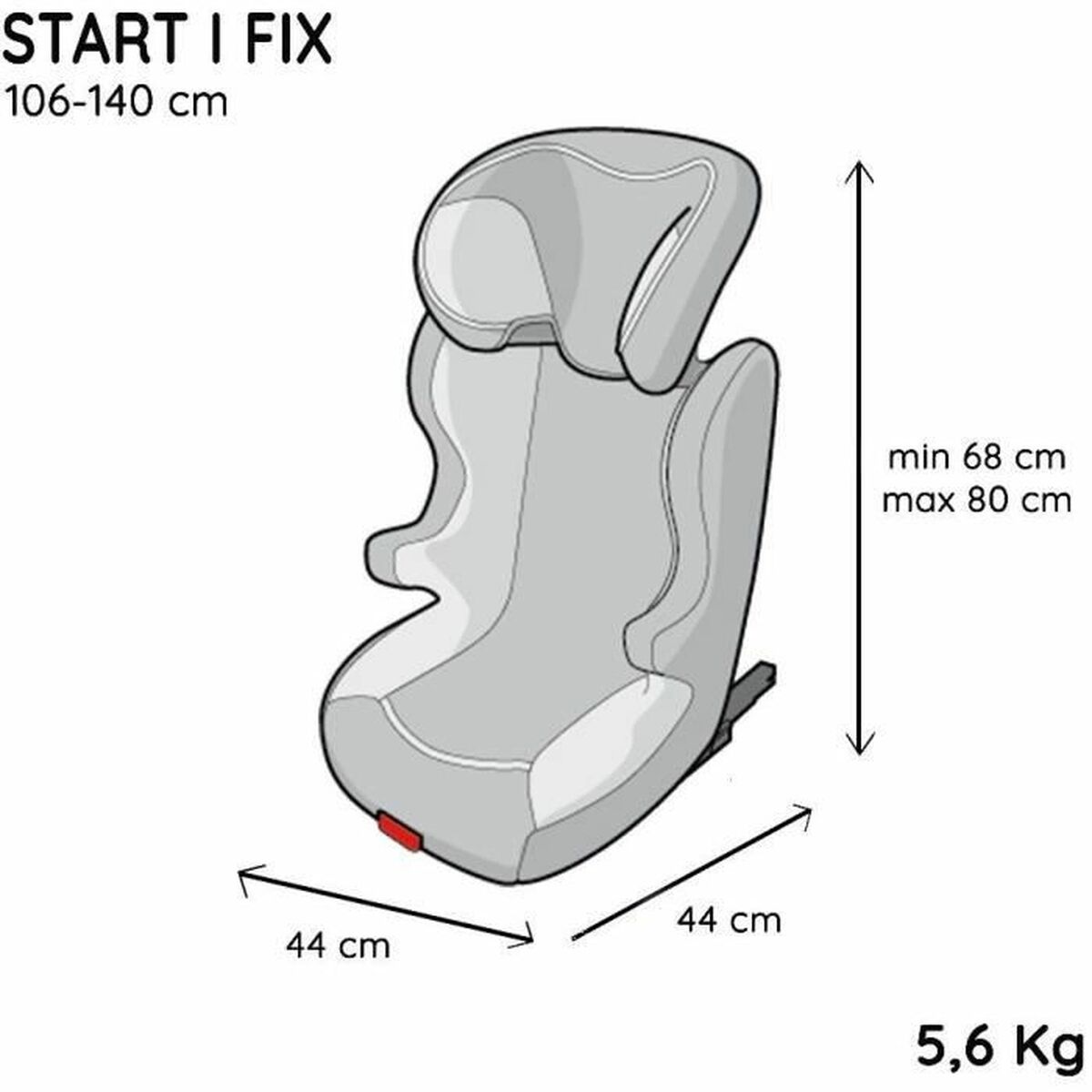 Bilstol Nania START Röd ISOFIX - 2