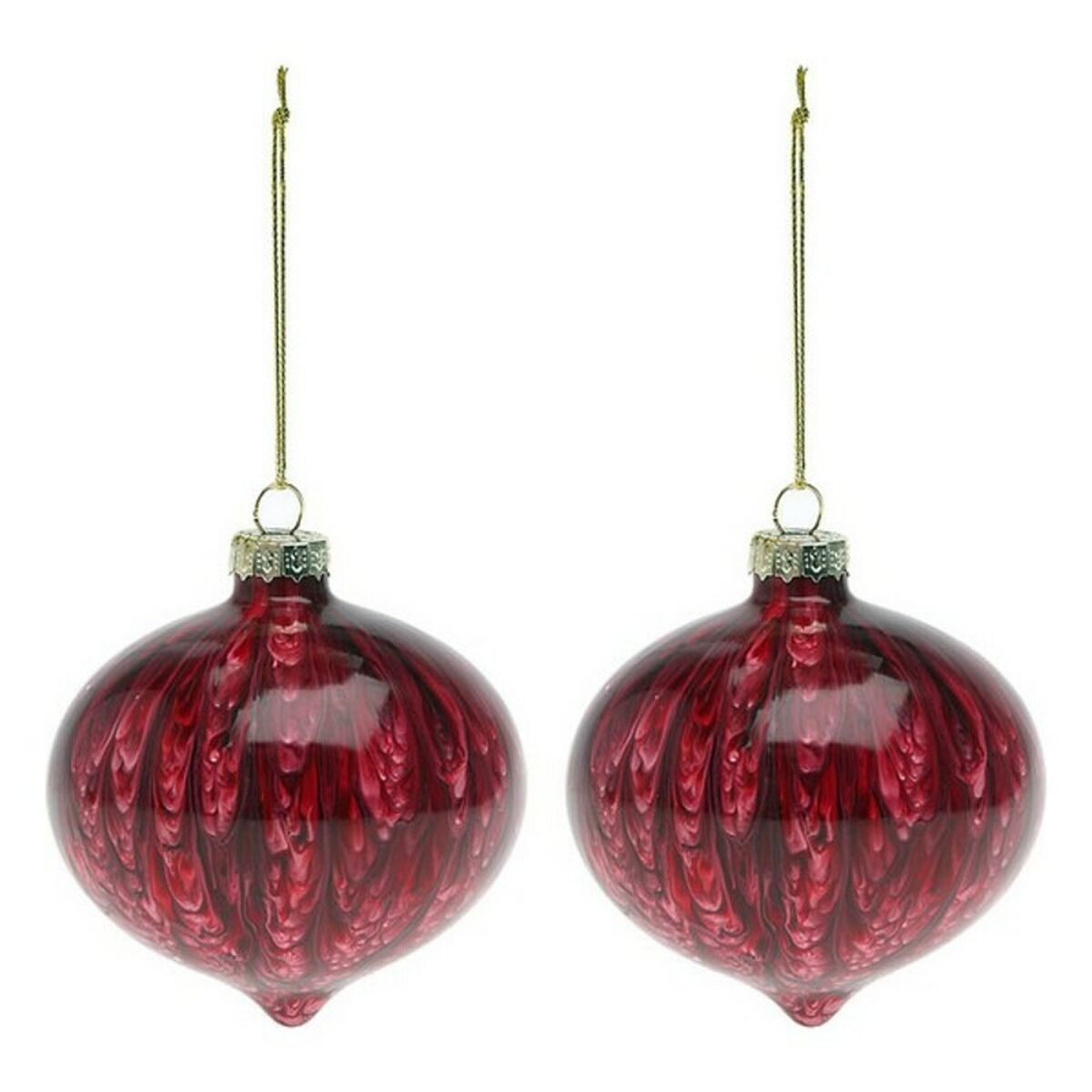 Julgranskulor (2 pcs) 112490 Brun Röd 8 cm (2 antal)