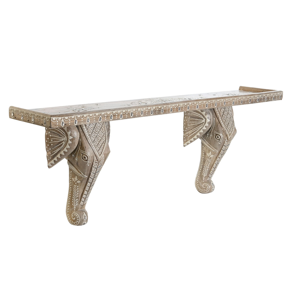 Hyllor DKD Home Decor Vit Naturell Mangoträ 78 x 15 x 28 cm - 5