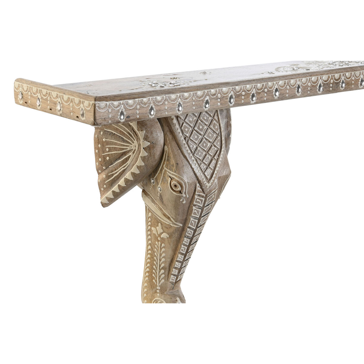 Hyllor DKD Home Decor Vit Naturell Mangoträ 78 x 15 x 28 cm - 3