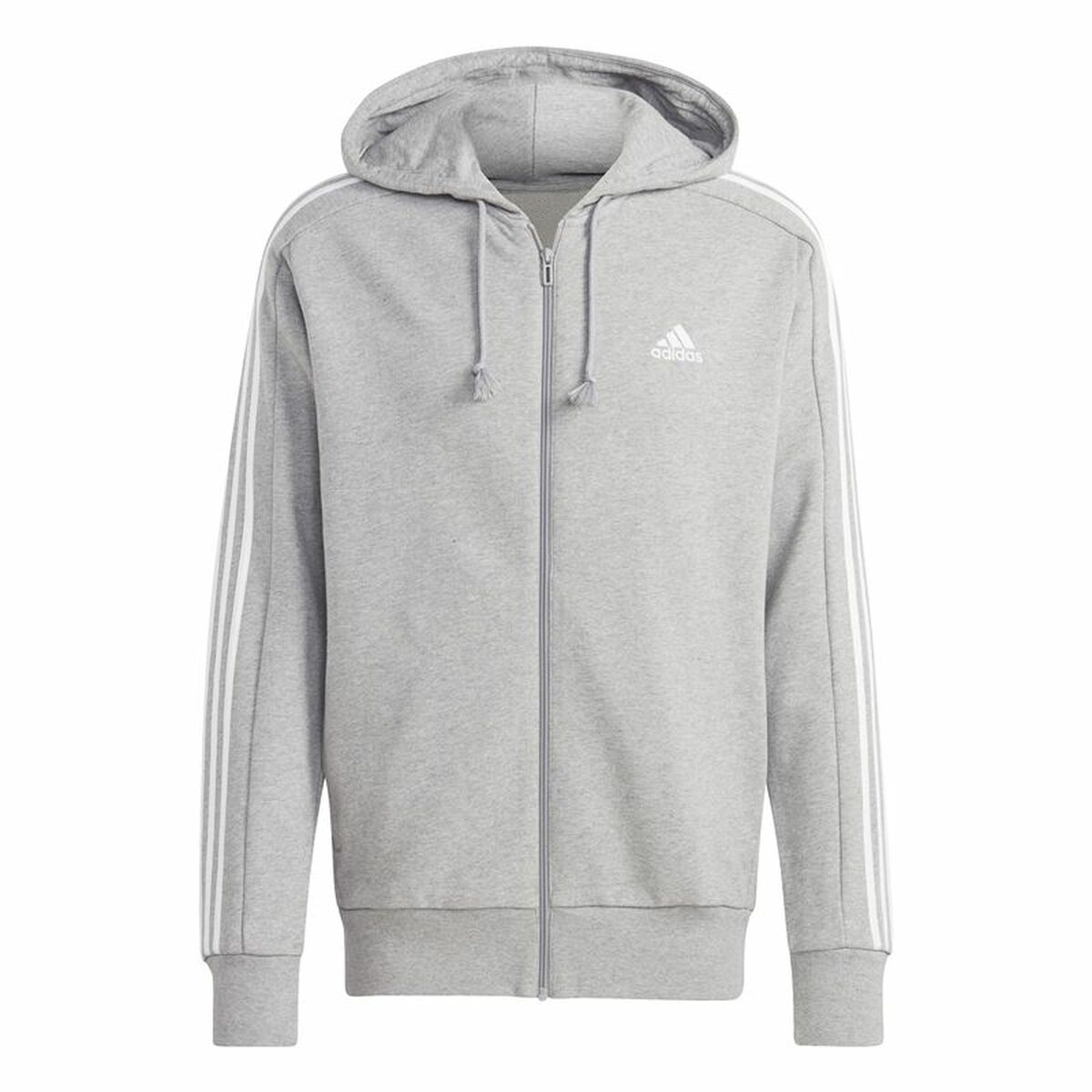 Tröja med huva Herr Adidas 3S Ft Fz Hd Grå